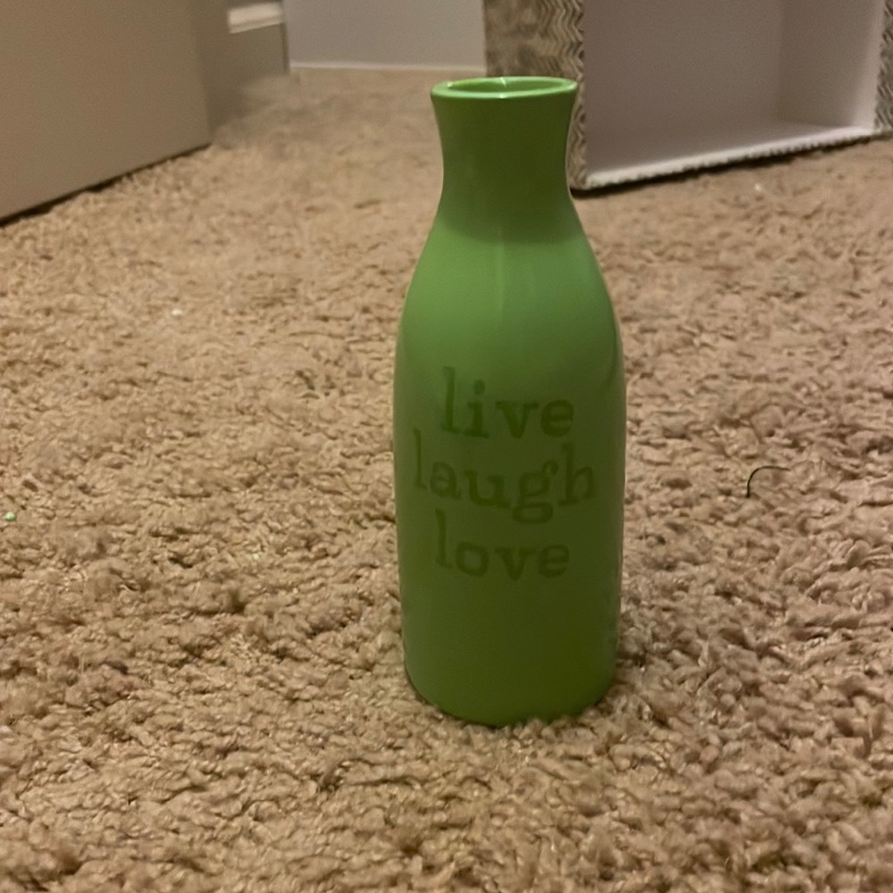 Love laugh love small vase